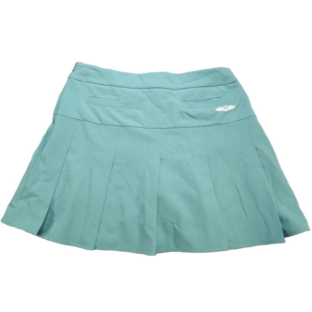 Straight Down Women Green Pleated‎ Athletic Golf Skort Skirt Built-in Shorts Med